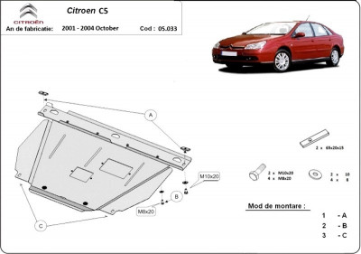 Scut motor metalic Citroen C5 2000-2004 foto