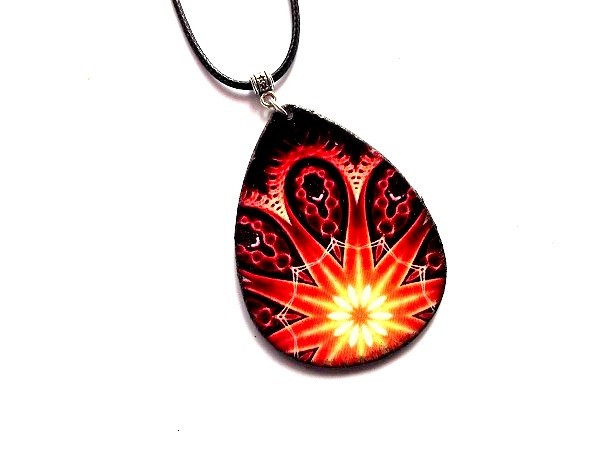 Colier lemn cu mandala 45956