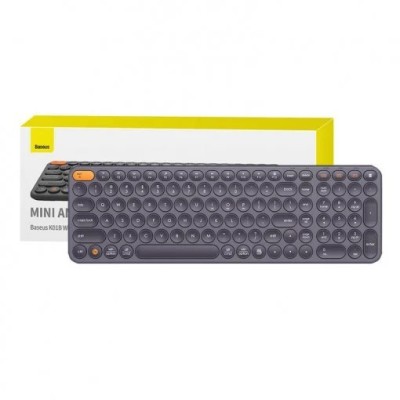 TASTATURA Baseus K01A wireless 2.4 G, Bluetooth 3.0/5.0 conectare 3 dispozitive simultan , necesita 2 baterii AAA, gri, &amp;quot;B00955504833-00&amp;quot; (timbru verd foto