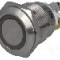 Intrerupator anti-vandalism, OFF-(ON), &Oslash;19mm, ONPOW - GQ19F-10E/RG/24/S (DUAL LED, 24V)
