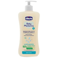 Gel de dus si sampon 2 in 1 fara lacrimi Chicco Baby Moments, 500 ml, 0 luni+