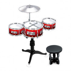 Set de Tobe cu Scaunel pentru Copii Jazz Drum, inaltime reglabila, Portocaliu