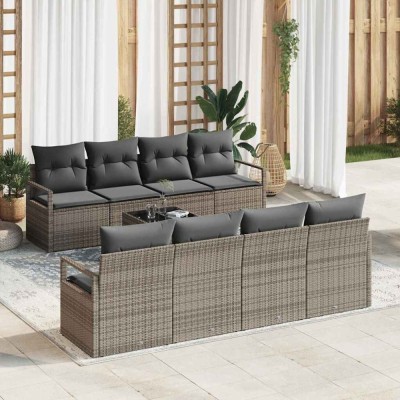 vidaXL Set de canapele pentru grădină Manual 9 pcs Gri 55 x 55 x 37 cm 3354978 foto