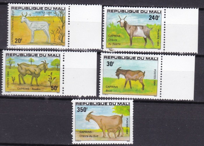Mali 1984 fauna capre MI 983-987 MNH ww82