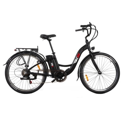 Bicicleta Electrica City MB6, Motor 250W, Acumulator 36V 10.4Ah Li-Ion, nu necesita permis de conducere - Negru foto