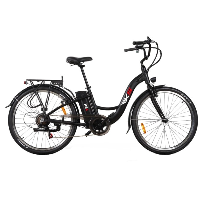 Bicicleta Electrica City MB6, Motor 250W, Acumulator 36V 10.4Ah Li-Ion, nu necesita permis de conducere - Negru