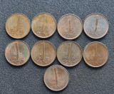 H625 Olanda 1 cent 1970 1971 1972 1973 1974 1975 1977 1978 1979, Europa