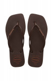 Cumpara ieftin Havaianas slapi SQUARE LOGO POP UP femei, culoarea maro, cu toc plat, 4148959.0727