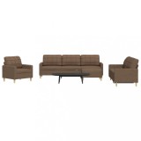 vidaXL Set de canapele cu taburet, 4 piese, maro, textil