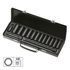 Set De 15 Piese De Impact Cu 12 Tubulare Lungi De 1/2` Hexagonale + Adaptoare Jbm 462470 52346