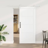 Ușa Glisantă cu Set de Accesorii Alb 86x198.5 cm Lemn Masiv de Pin