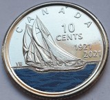 10 cents 2021 Canada, 100th Anniv. Bluenose, data dublă, varianta color , unc, America de Nord