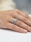 Cumpara ieftin Inel de Logodna Splendid din Argint 925 , zEternity Halo, cu Moissanite Zirconiu]