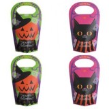 Set 4 Cutii pentru Dulciuri cu Model Dovleci și Pisici de Halloween, 6,5x6,5x16 cm, Multicolore, CMCLASS