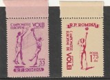 ROMANIA 1955 LP 387 CAMPIONATELE EUROPENE DE VOLEI SERIE MNH