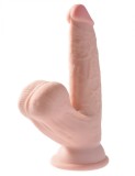 Dildo Realistic King Cock 3D Tripla Densitate Swinging Balls Fanta Flesh 19.5 cm