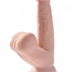 Dildo Realistic King Cock 3D Tripla Densitate Swinging Balls Fanta Flesh 19.5 cm