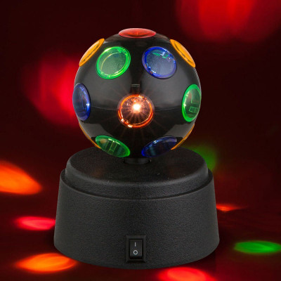 Glob LED 0.06W, efect disco, rotativ, diametru 9 cm foto