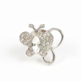 Brosa martisor fluture argintiu cu pietre acrilice