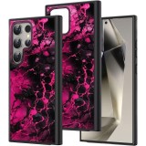 Hus&Auml; pentru samsung galaxy s25 ultra, marble, protec&Egrave;ie camer&Auml;, anti&Egrave;oc, design slim, negru - roz