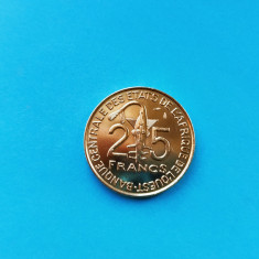 25 Francs 1982 Africa de Vest-stare buna -luciu de batere