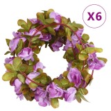 VidaXL Ghirlande de flori de Crăciun, 6 buc., violet deschis, 250 cm