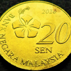 Moneda exotica 20 SEN - MALAEZIA, anul 2016 * cod 5354 B