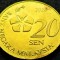 Moneda exotica 20 SEN - MALAEZIA, anul 2016 * cod 5354 B