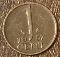 C50 - Moneda foarte veche - Olanda - 1 cent - 1957