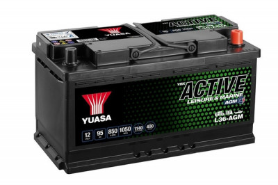 Baterie Yuasa 12V 95AH/850A Active Leisure &amp;amp; Marine AGM (R+ Standard) 353x175x190 B13 (AGM/Deep Cycle/Dual Scop) foto