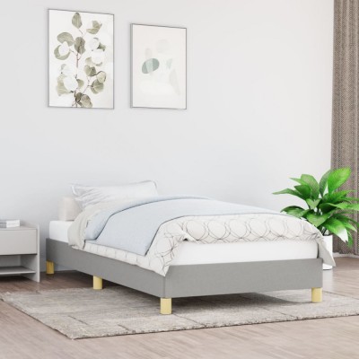 vidaXL Cadru de pat, gri deschis, 100x200 cm, material textil foto