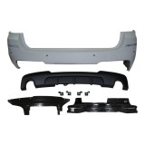 Set bara spate BMW Seria 5 (F11), 12.2009-08.2017, cu suport inferior, cu catadioptri, cu gauri senzori parcare; grunduit, de vopsit; type M-Performa