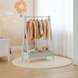 Garderoba pentru copii Vestnes verde menta cu spatiu depozitare, 99x66x38 cm