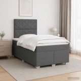 Cumpara ieftin Pat boxspring cu saltea Gri inchis 120 x 190 cm Tesatura