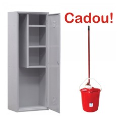 DULAP METALIC OBIECTE CURATENIE AS60, 600x400x1800 mm+CADOU! (SET: Galeata+Storcator+Mop)