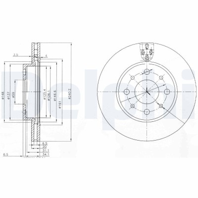 DELPHI BG3839 Disc frana foto