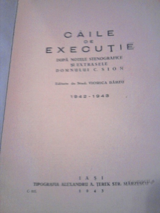 Caile de executie Constantin Sion