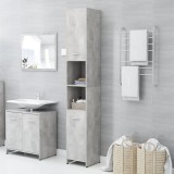 vidaXL Dulap de baie, gri beton, 30 x 30 x 183,5 cm, PAL