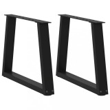 Cumpara ieftin Picioare pentru măsuță de cafea &icirc;n formă de V, 2 buc., negru, 60 x (42-43,3) cm, oțel