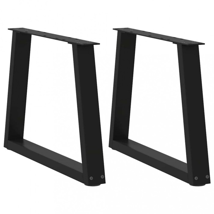 Picioare pentru măsuță de cafea &icirc;n formă de V, 2 buc., negru, 60 x (42-43,3) cm, oțel