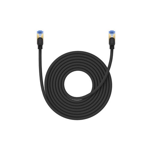 PATCH CORD UTP Baseus Cat7, fire din cupru, round cable, viteza maxima 10 Gbps, PVC, 8m, negru &quot;B0013320B111-06&quot; (timbru verde 0.08 lei) - 69321726466