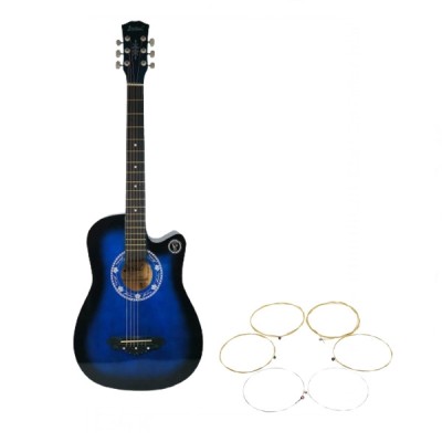 Chitara clasica din lemn IdeallStore&amp;reg;, set de corzi incluse, 95 cm, albastru foto