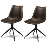 Set of 2 Dark Brown Dining Chairs Isabel