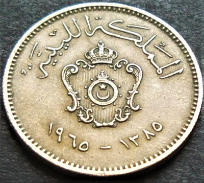 Moneda exotica 10 MILLIEMES - LIBIA, anul 1965 *cod 3652 B foto
