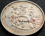 Cumpara ieftin Moneda istorica 1 MARKKA - FINLANDA, anul 1940 *cod 4544 A = ERORI de BATERE, Europa