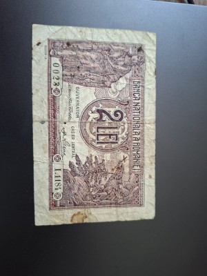 Bancnota 2 lei , 21 decembrie 1938. foto