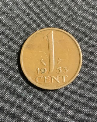 Moneda 1 cent 1953 Olanda foto