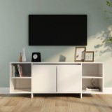 Cumpara ieftin Comodă TV, alb extralucios, 130x35x50 cm, PAL