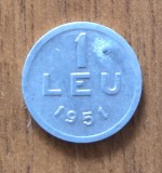 Cumpara ieftin 1 leu 1951, RPR / Rom&acirc;nia, aluminiu