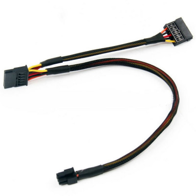 Cablu adaptor dual sata, Active, compatibil Dell Vostro/ Inspiron: 3250, 3252, 3268, 3650, 3653, 3655, 3660, V3668, mini 6 pini atx la 2x sata cd, dvd foto